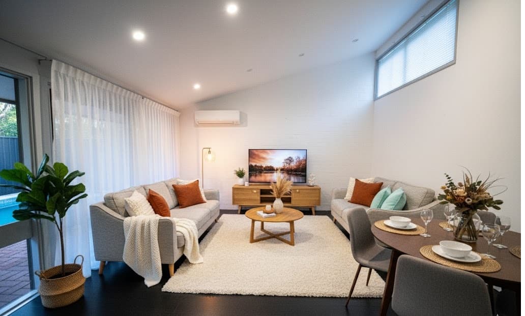 Professionally staged living room