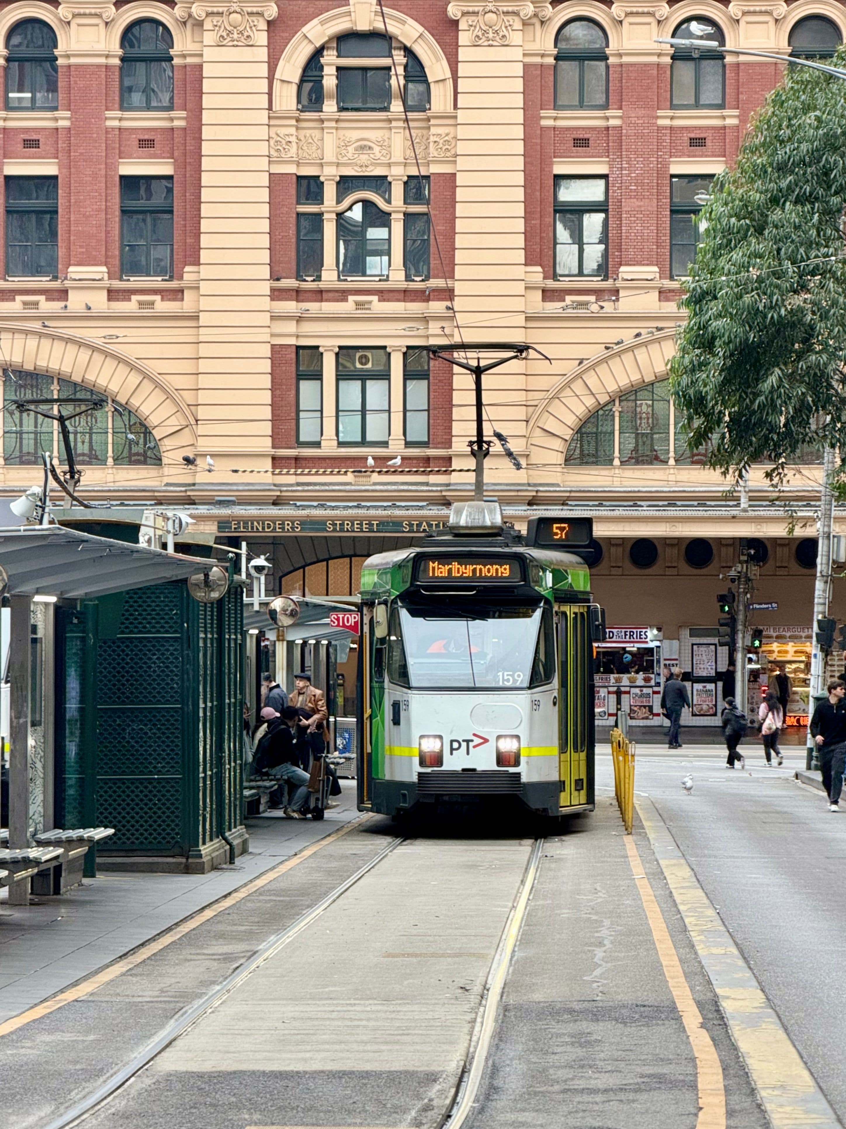 Student on a Melbourne tram
