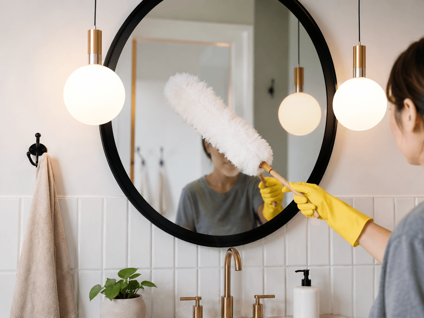 Cleaning service in action