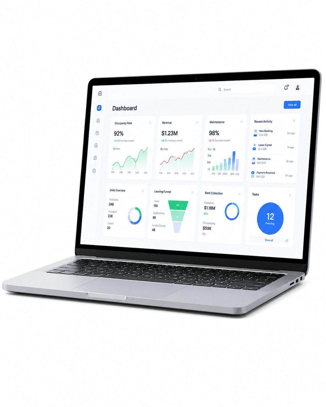 Stayin Group technology platform on laptop